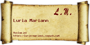 Luria Mariann névjegykártya